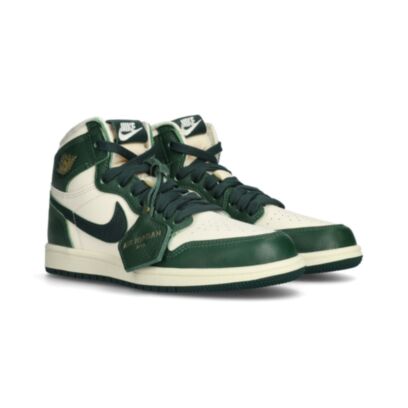 Chaussures Jordan Air Jordan 1 Retro High OG Blanc & Vert pour enfant