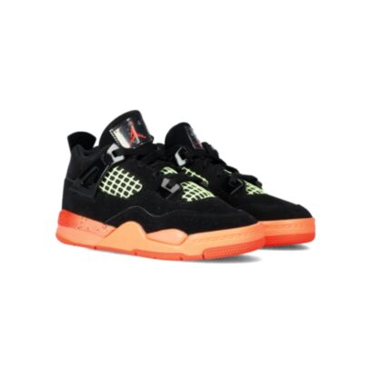 Bébé Air Jordan 4 Retro - Black-Infrared 23-Brt Mango-Barely Volt-White