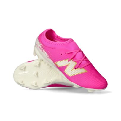 Chaussures de football New Balance Furon V8 Team FG Rose pour enfant