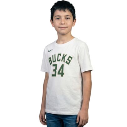 T-shirt Nike Milwaukee Bucks Blanc pour enfant