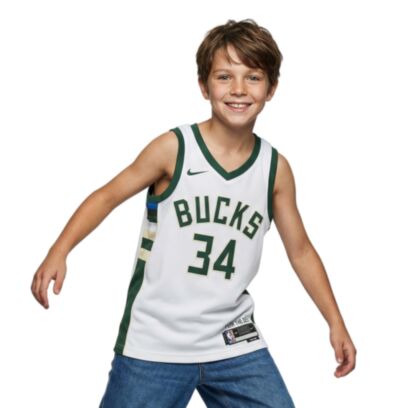 Maillot Nike Milwaukee Bucks Blanc pour enfant