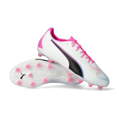 Chaussures de football Puma King 20 Match FG Blanc