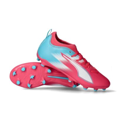 Chaussures de football Puma Ultra 6 Match FG Rose & Turquoise pour enfant
