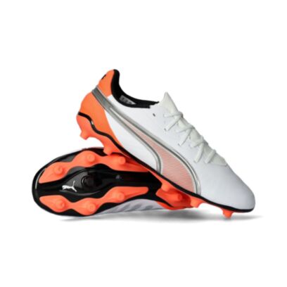 Chaussures de football Puma King Match FG Blanc pour enfant