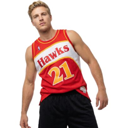 Maillot Mitchell & Ness Atlanta Hawks Bordeaux pour homme