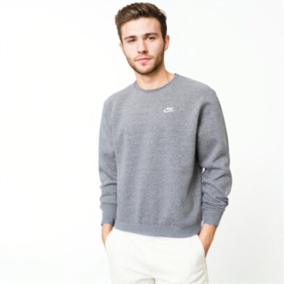 Sweat-shirt Nike Sportswear Club Fleece Gris pour homme