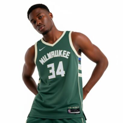 Maillot de basket Nike Milwaukee Bucks Vert