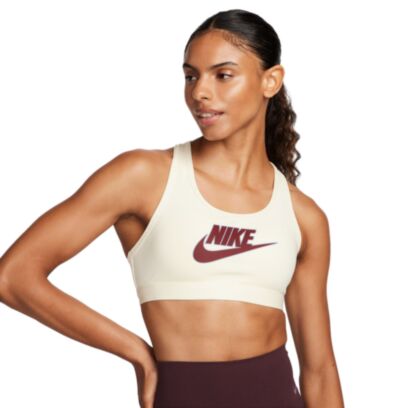 Brassière Nike Swoosh Beige pour Femme
