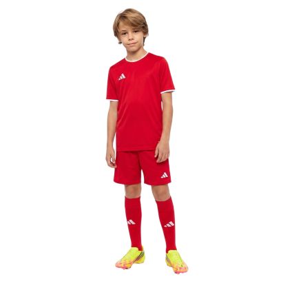 ensemble adidas entrada 26 enfant survetement maillot short chaussettes rouge