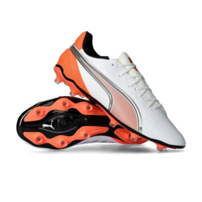 Chaussures de football Puma King Match FG Blanc
