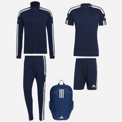 Set di prodotti adidas Squadra 21 per Uomo. Tuta + Maglia + Short + Zaino (5 prodotti)