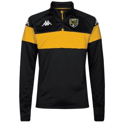 Trainings top 1/4 Zip Entente Méry Mériel Bessancourt Football Zwart & Geel voor kinderen