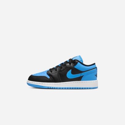 chaussure air jordan 1 low noir et bleu pour enfant 553560 041
