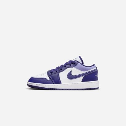 chaussure air jordan 1 low voilet et blanc enfant 553560 515