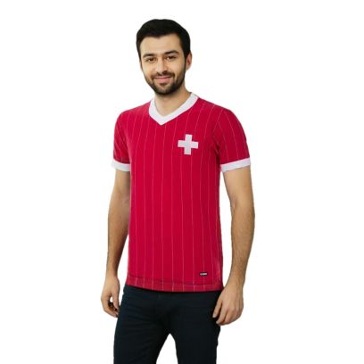 Suisse 1982 Retro Football - Red