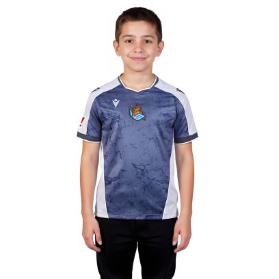 Maillot Macron Real Sociedad Bleu Foncé pour enfant