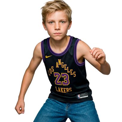 Los Angeles Lakers Swingman City Edition Lebron James Niño - Black