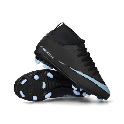 Enfant Zoom Mercurial Superfly 10 Club FG/MG - Black-Ice Blue