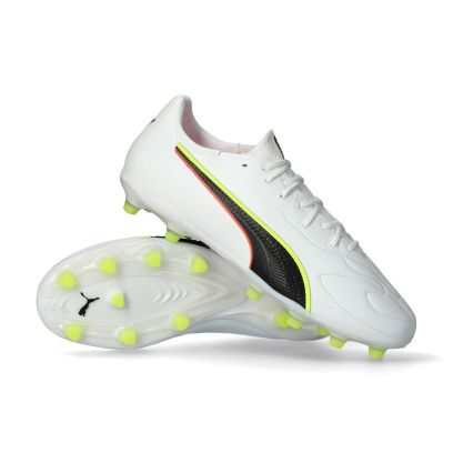 Chaussures de football Puma King 20 Match FG Blanc