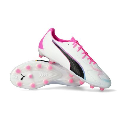 King 20 Match FG/AG - White-Poison Pink-Bright Aqua
