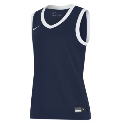 maillot de basket nike team 25 bleu marine blanc femme