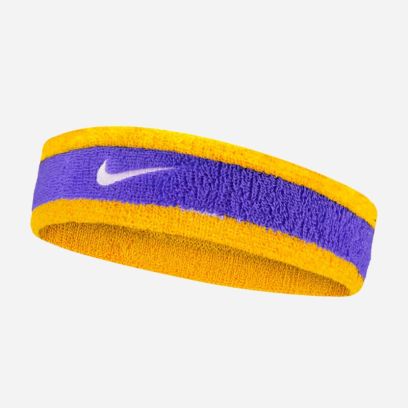 bandeau nike swoosh violet jaune lakers ac2285 730