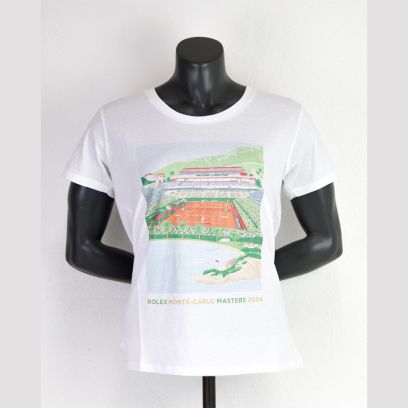 T-shirt Rolex Monte-Carlo Masters Blanc pour Femme - AMC24040-BLANC