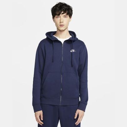sweat a capuche a zip nike sportswear club homme bv3645 410