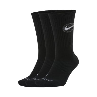 Lot de 3 paires de chaussettes de basket Nike Everyday Crew Noires DA2123-010
