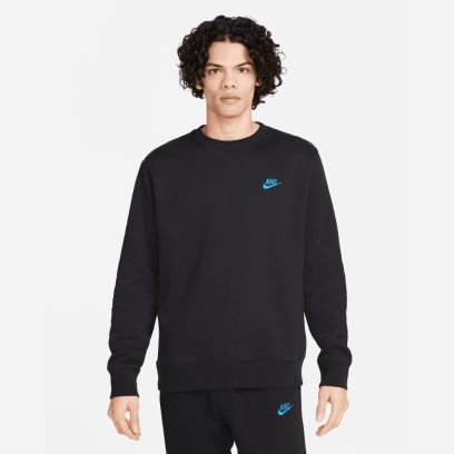 Sweat-shirt Nike Sportswear Club Noir et Bleu pour Homme DQ8383-011