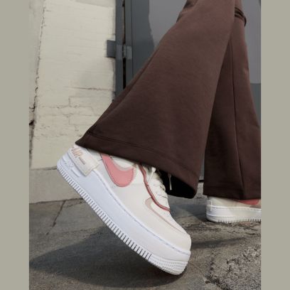 chaussures nike air force 1 shadow gris rose femme dz1847 001