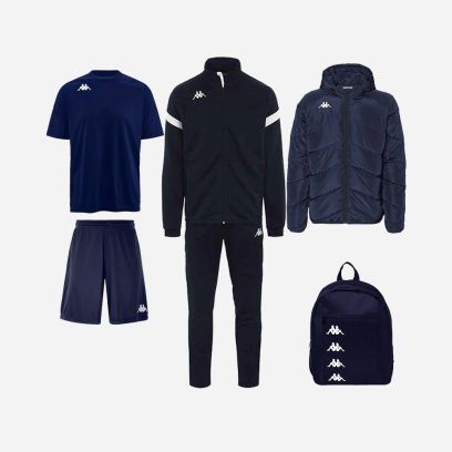 Conjunto de productos Kappa Dalcito para Criança. Fate de treino + Jersey + Calçoes + Saco + Jaqueta forrada (5 itens)