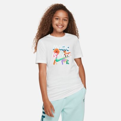 t shirt nike sportswear blanc pour enfant fj6345 100