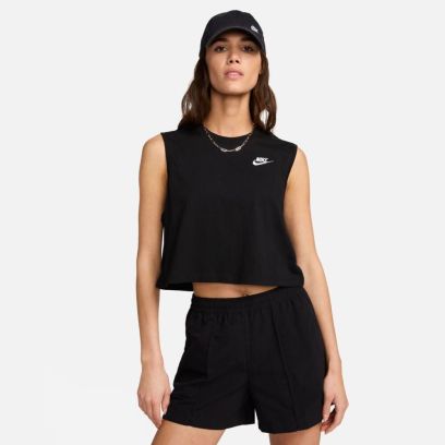 crop top nike sportswear club noir pour femme fv5505 010