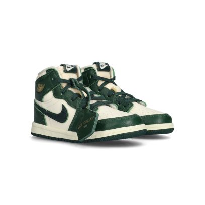 Bébé Air Jordan 1 Retro High OG - Ivoire Pâle-Vert Pro-Sapin-Lait de Noix de Co