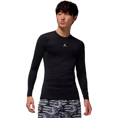 Maillot de compression à manches longues Dri-Fit Sport - Noir-Blanc