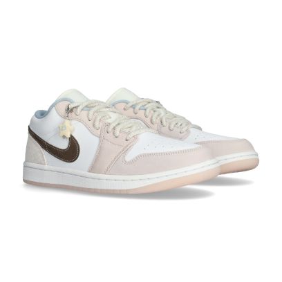 Femme Air Jordan 1 Low - White-Ironstone-Light Soft Pink