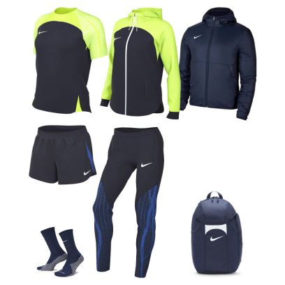 Produkt-Set Strike 23 für Frau. Trainingsanzug + Trikot + Short + Socken + Parka + Tasche (7 artikel)