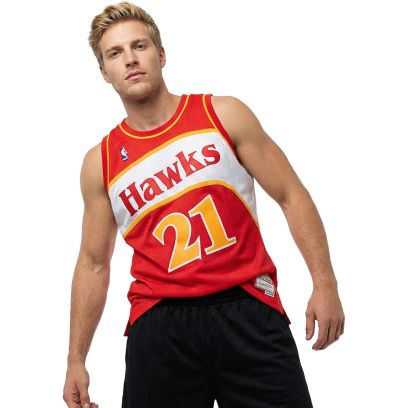 Maillot Mitchell & Ness Atlanta Hawks Bordeaux pour Homme