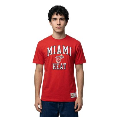 T-shirt Mitchell & Ness Miami Heat Bordeaux pour homme