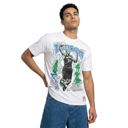 T-shirt Mitchell & Ness Minnesota Timberwolves Blanc pour homme
