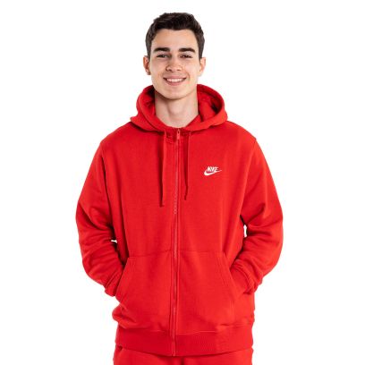 Sweat zippé à capuche Nike Sportswear Club Fleece Rouge pour homme