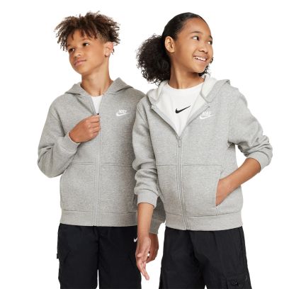 Sweat zippé à capuche Nike Sportswear Club Fleece Gris pour Enfant