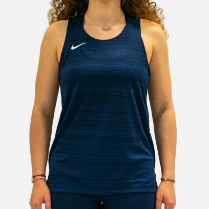 NT0301-451 Débardeur de running Nike Stock Dry Miler Bleu Marine pour Femme