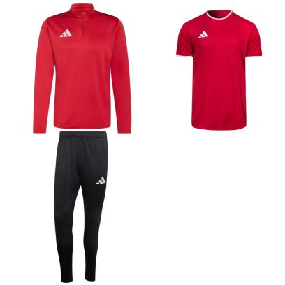 ensemble adidas entrada 26 enfant survetement zip pantalon maillot rouge