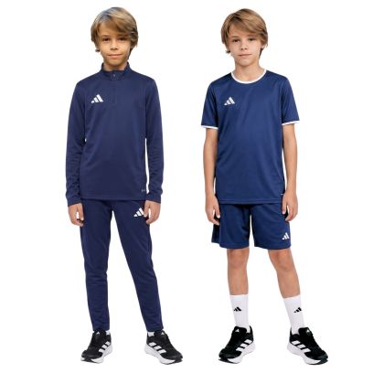 ensemble adidas entrada 26 enfant survetement zip pantalon maillot short bleu marine