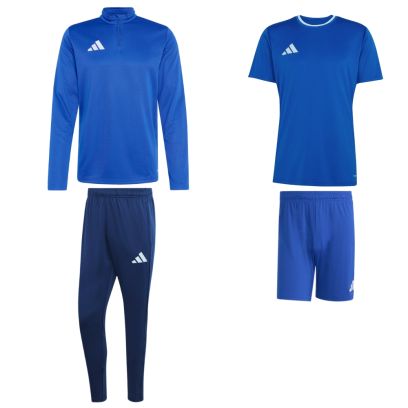 ensemble adidas entrada 26 enfant survetement zip pantalon maillot short bleu royal