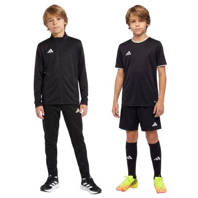 ensemble adidas entrada 26 enfant survetement maillot short chaussettes noir