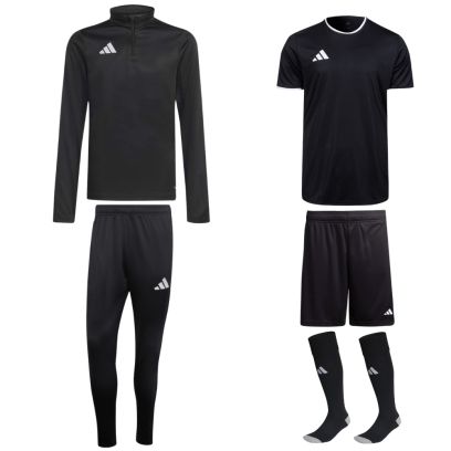 ensemble adidas entrada 26 enfant survetement zip pantalon maillot short chaussettes noir