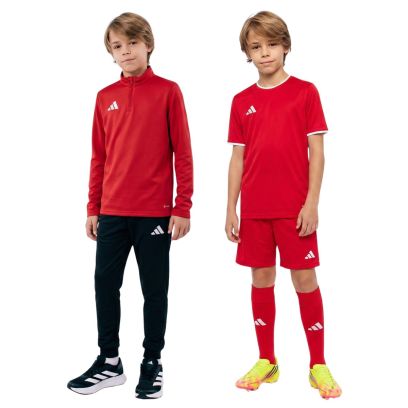 ensemble adidas entrada 26 enfant survetement zip pantalon maillot short chaussettes rouge